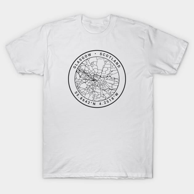 Glasgow Map T-Shirt by Ryan-Cox